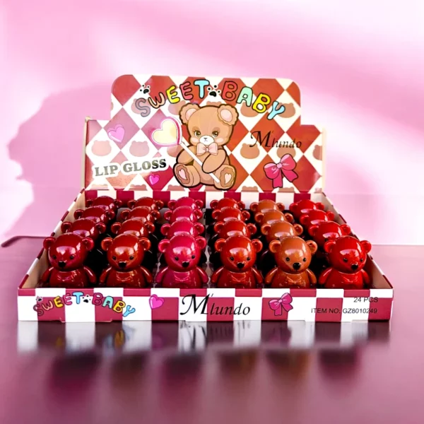 Présentoir de 24 Brillant à Lèvres Porte-Clés SWEET BABY - M'Lundo