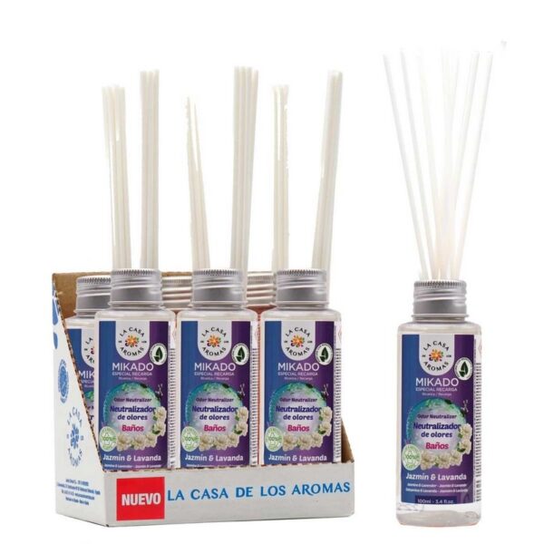 Lot de 6 Recharges de mikados premium 100ml  - Neutraliseur d'odeur salle de bain