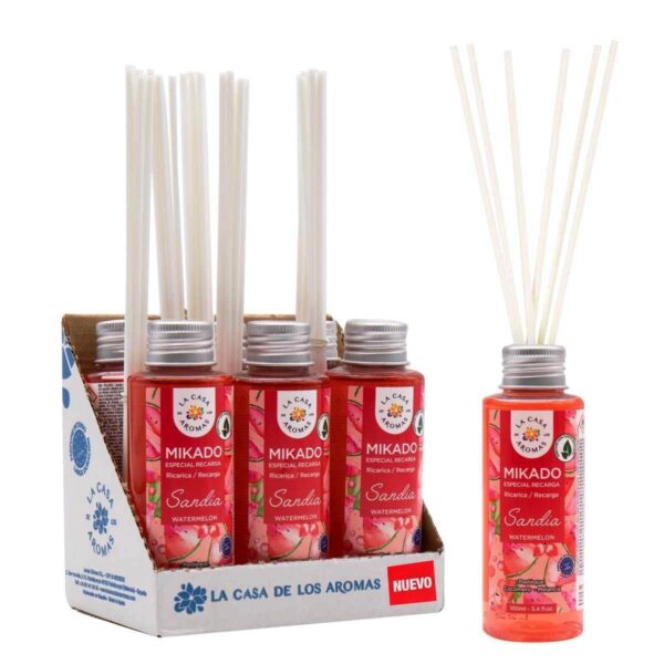 Lot de 6 Recharges de mikados premium 100ml  - Pastèque
