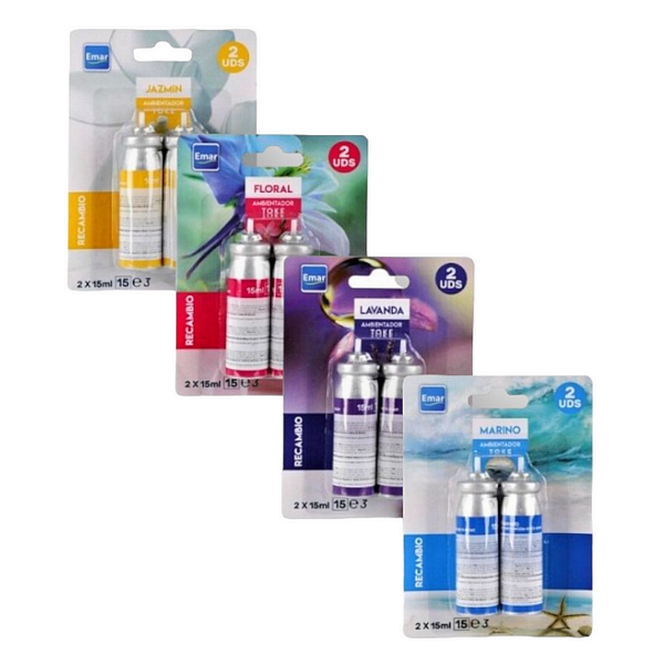 Lot de 6 Paquets de 2 recharges désodorisantes universelles