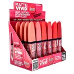 Présentoir de 24 : Rouge à Lèvres Gloss Vivid Waterproof Mat 24H