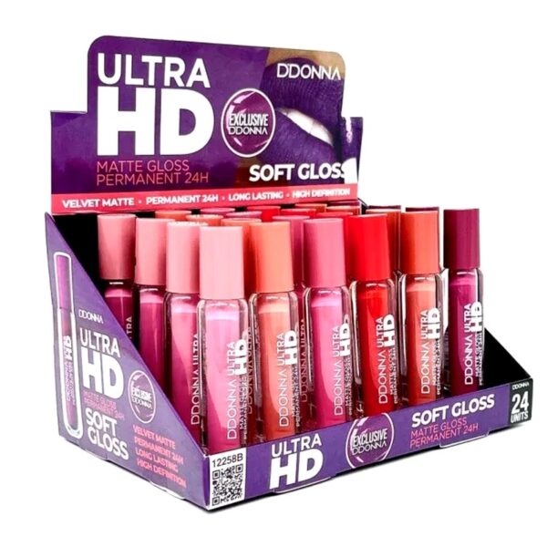 Présentoir de 24 : Lip Gloss Matte Ultra HD - Ddonna