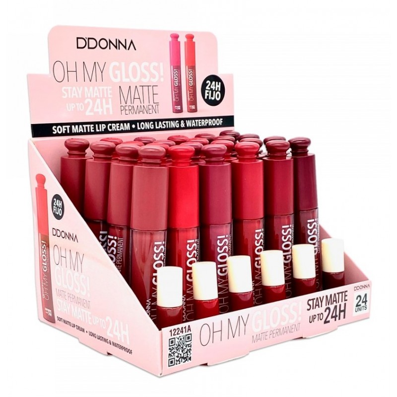 rouge-a-levres-mat-OH-MY-GLOSS-Ddonna-12241a.jpeg Présentoir de 24 Gloss Mate - Oh My Gloss ! – Image 1