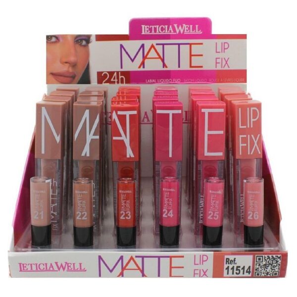 Présentoir de 24 : Rouge à lèvres liquide Mat Fix 24H.