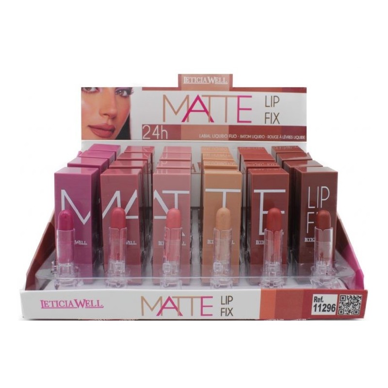 rouge-a-levres-matte-lip-fix-2.jpg Présentoir de 24 : Rouge à lèvres Mat Fix 24H. – Image 1
