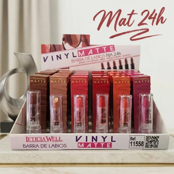 📦 Présentoir Comptoir de 24 : Rouges à Lèvres "Matte 24H" – Leticia Well