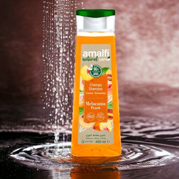 Carton de 10 : Shampoing vegan à la pêche - 96% naturel Fabriqué en Espagne