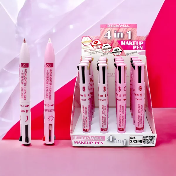 Présentoir de 16 Stylo Maquillage 4 en 1 – Leticia Well