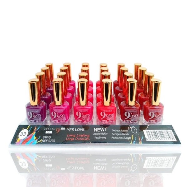 Présentoir de 24 : Vernis à ongles tenue 9 jours - Yes love