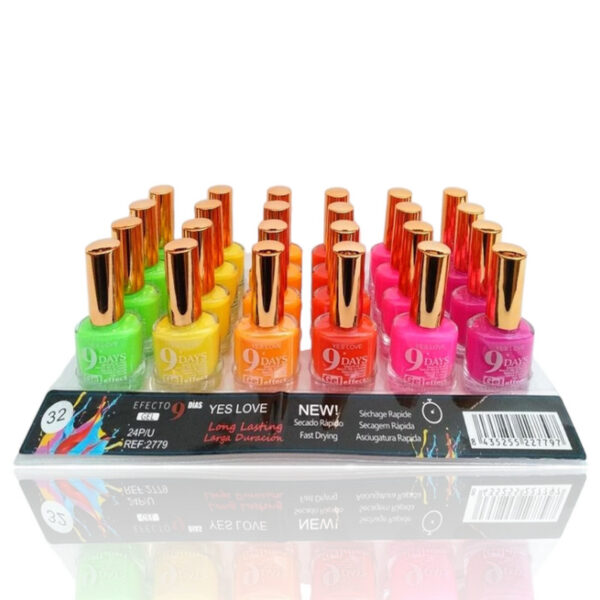 Présentoir de 24 : Vernis à ongles tenue 9 jours - Yes love