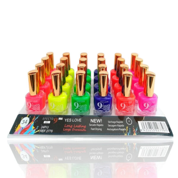 Présentoir de 24 : Vernis à ongles tenue 9 jours - Yes love