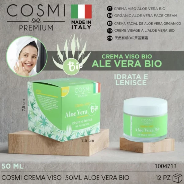 Cosmi | Crème Bio Aloe Viso | 50 ml | x6