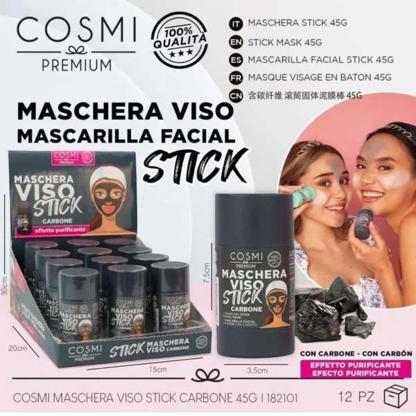 Lot de 6 : MASQUE VISAGE STICK 45G CARBONE - Cosmi