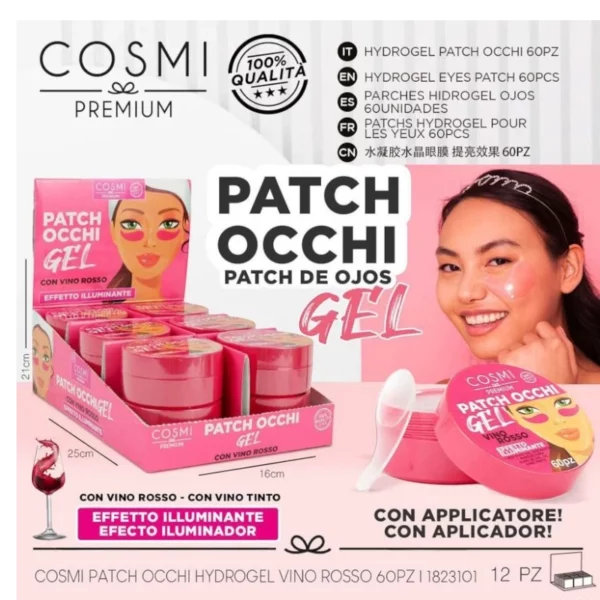 Cosmi | Patch pour les yeux 60 PIÈCES VIN ROUGE | x6