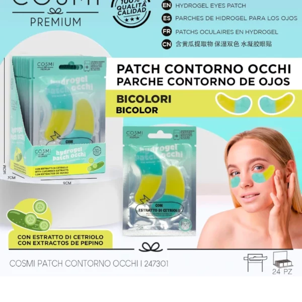 Cosmi | Patchs oculaires bicolores à l'extrait de concombre | x24
