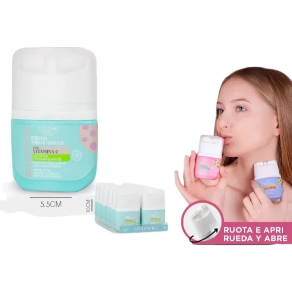 Lot de 6 : CRÈME DE MASSAGE VISAGE ET COU À LA VITAMINE C 50ML - Cosmi