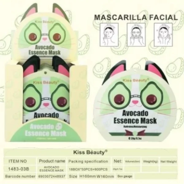 Kiss Beauty | Masque À L'Essence D'Avocat | x12