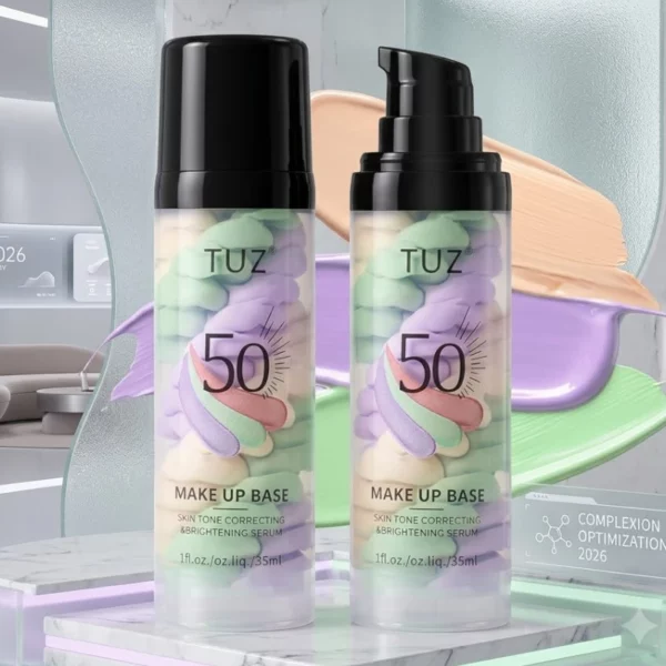 TUZ | Base de Teint Correctrice et Illuminatrice 3-en-1 Sérum SPF 50 | x12
