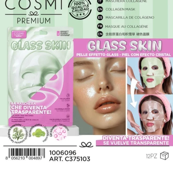 Cosmi | Masque Visage Peau De Verre À La Centella Asie | x12