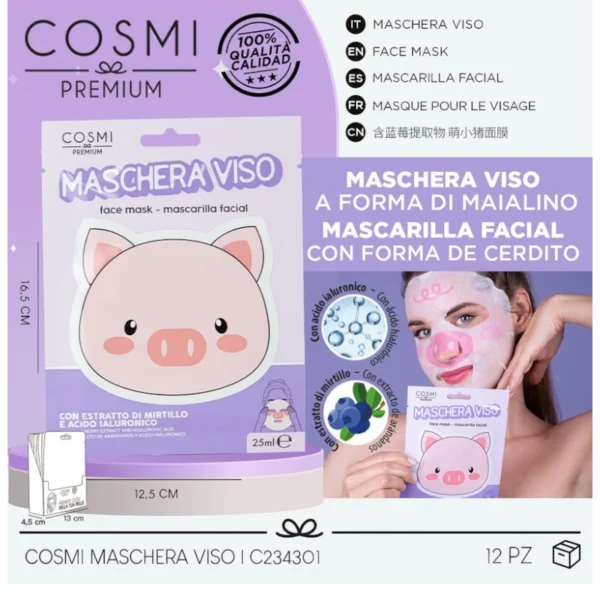 Cosmi | Masque visage COCHON | x12
