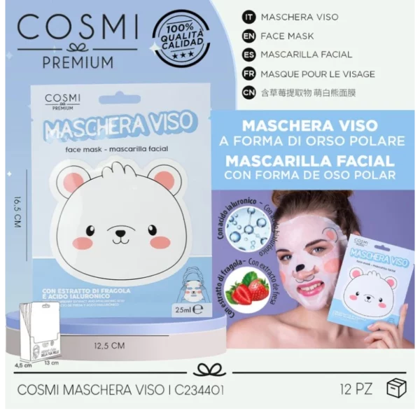 Cosmi | Masque visage OURS EN PELUCHE | x12