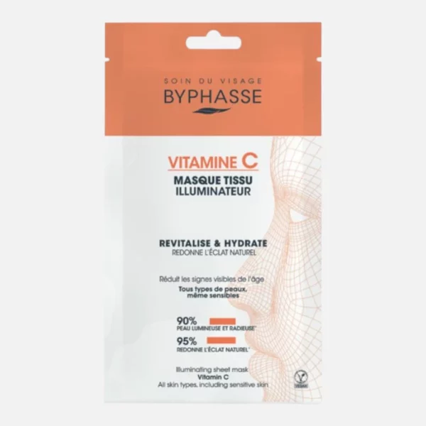 Byphasse | Masque Tissu Illuminateur Vitamine C | 18 ml | x6