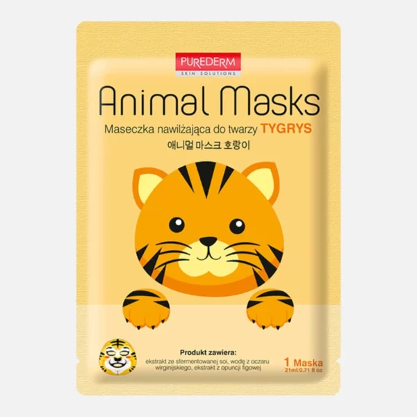 Purederm | Masque visage animal tigre | 21 ml | x12