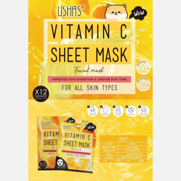 Ushas | Masque En Tissu À La Vitamine C | x12