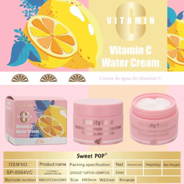 Lot de 12 : CRÈME VISAGE AQUEUSE À  L'EAU DE ROSE - Kiss beauty