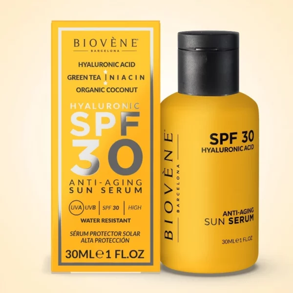 Biovène Barcelona | Sérum Solaire Anti-Âge SPF 30 – Visage & Contour des Yeux | x6