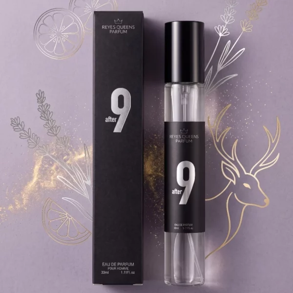 🌟Présentoir de 20 : Eaux de Parfum Homme 33ml "after 9" - Reyes Queens