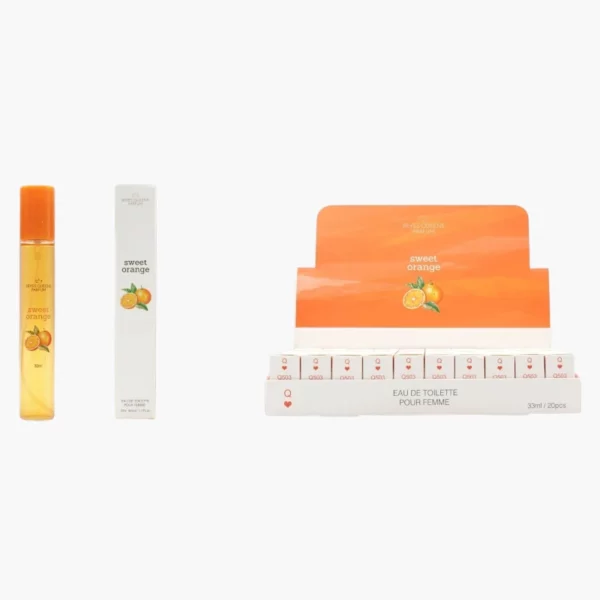 🌟Présentoir de 20 : Eau de toilette "ORANGE SUCRÉE" - Reyes Queens
