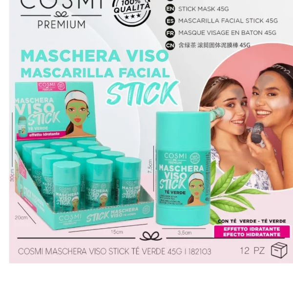 Cosmi | Masque visage STICK THÉ VERT | 45 g | x6