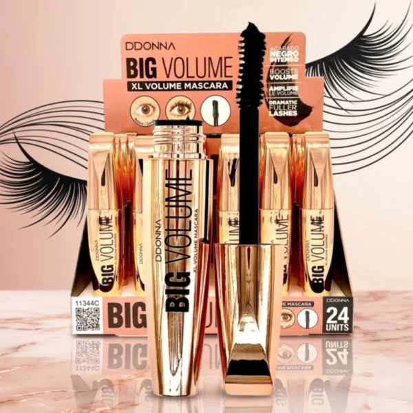 D'Donna | Mascaras Big Volume XL Noir Intense – Volume XL & Longue Tenue | Présentoir x24