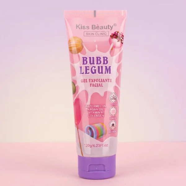 🍬 Lot de 12 Gels Exfoliants Visage 🍬 Bubblegum - Kiss Beauty 120g : Peau Douce & Teint Éclatant ! ✨ 🌸