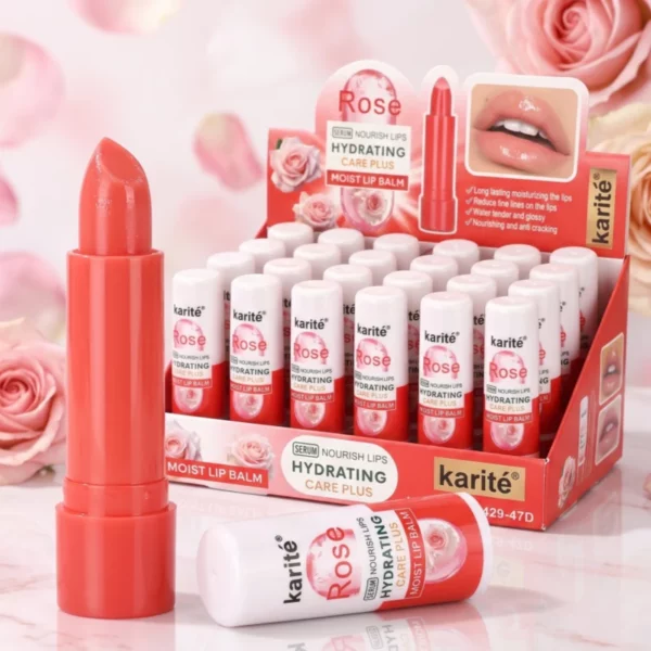 Karité | Baumes à lèvres à la rose | Présentoir x24