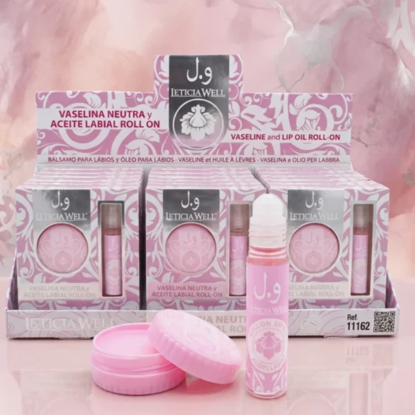 ✨ Offre Duo Soin Lèvres : Présentoir de 18 Packs Vaseline & Huile à Lèvres Roll-On - Leticia Well 💗💧
