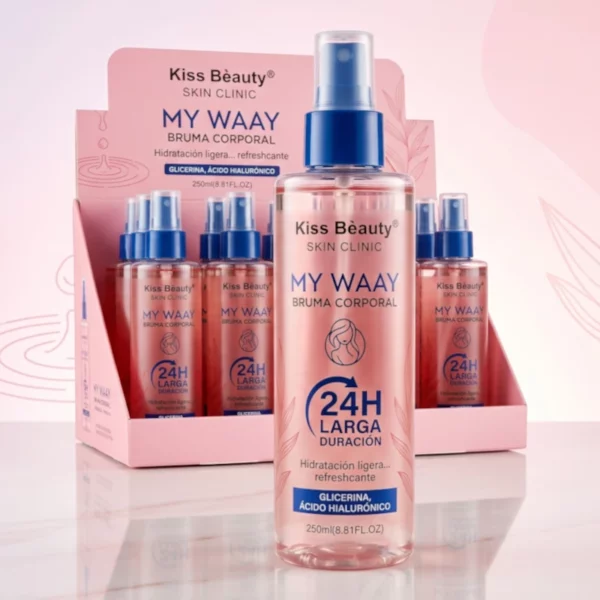✨🌸 Présentoir de 12 Brumes Corporelles Parfumées Kiss Beauty "My Waay" 🌸✨