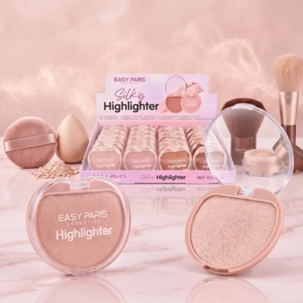 Easy Paris | Silky Highlighter – poudre illuminatrice, 4 teintes | Présentoir x24