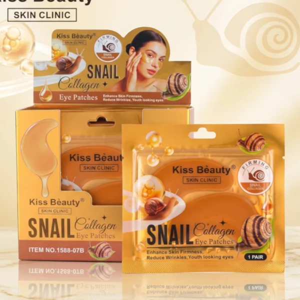 Kiss Beauty | Sachet de 2 Patchs Yeux à la Bave d'Escargot & Collagène | Présentoir x12