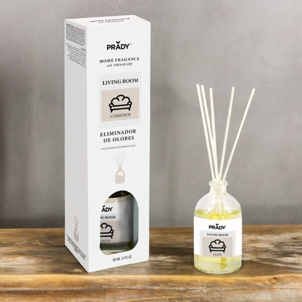 Prady | Mikado – Elimine les odeurs, Salon | 100 ml | x6