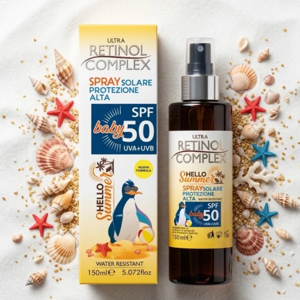 Retinol Complex | Spray Solaire "Hello Summer" Spécial Bébé – SPF 50 | 150 ml | x6