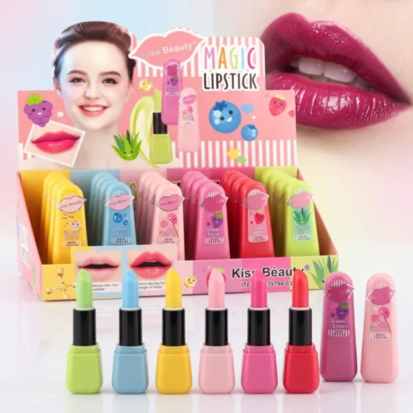 Kiss Beauty | Rouges à lèvres Magic Lipstick Fruit Extracts | Présentoir x24