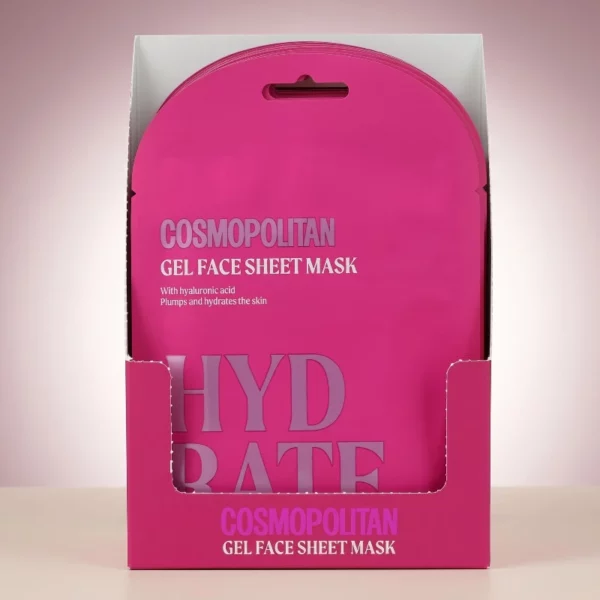 Cosmopolitan | Masques de Visage en Tissu Gel FERMETÉ HYDRATE | Présentoir x12
