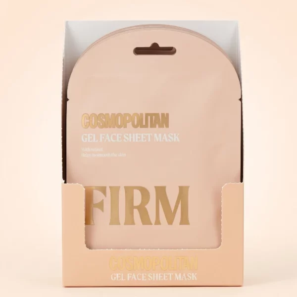🧴 Présentoir de 12 Masques de Visage en Tissu Gel FERMETÉ – Cosmopolitan 🌸